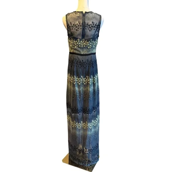 Sundance Boho Maxi Dress 4 Mesh Embroidered Sheer Indie Festival Cottagecore - Picture 6 of 12